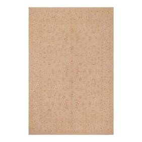 Boho Chic Ziegler Beige Brown Hand-Knotted Wool Rug- 8'9'' X 12'0''