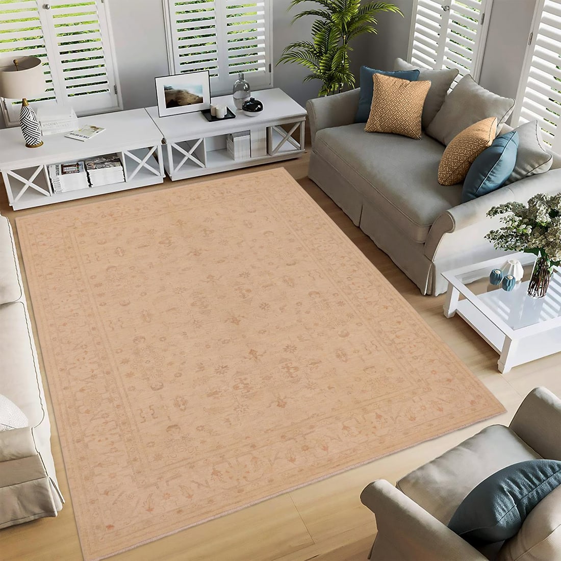 Boho Chic Ziegler Beige Brown Hand-Knotted Wool Rug- 8'9'' X 12'0'' - 2