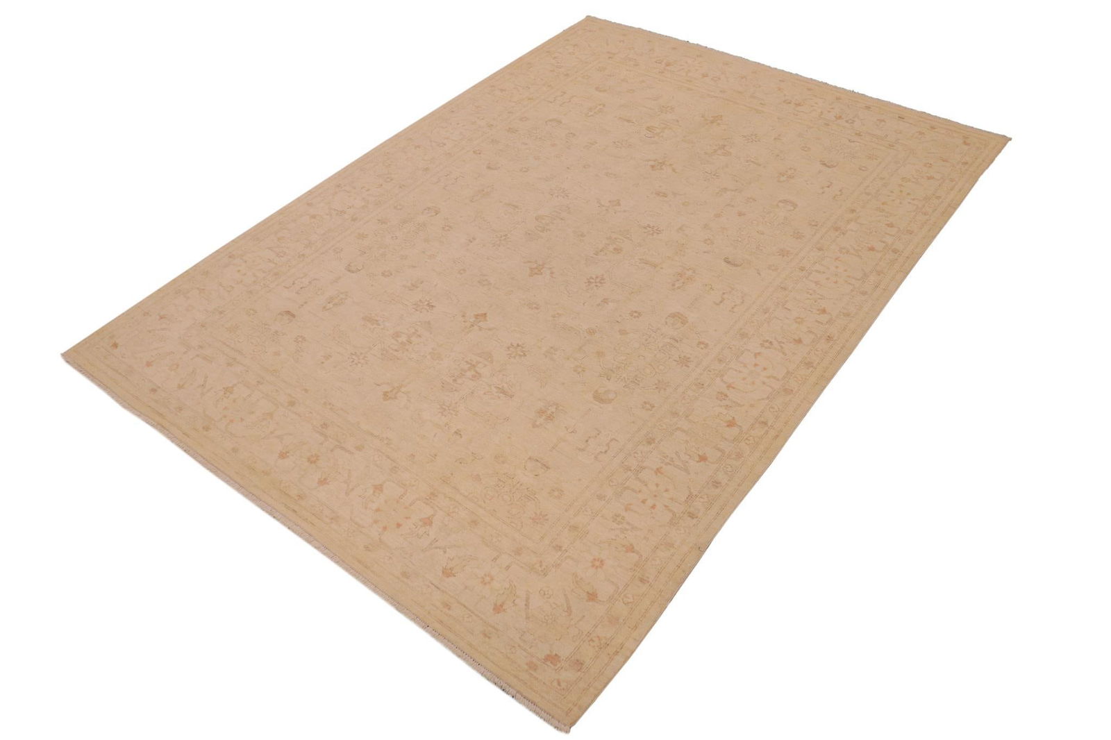 Boho Chic Ziegler Beige Brown Hand-Knotted Wool Rug- 8'9'' X 12'0'' - 3