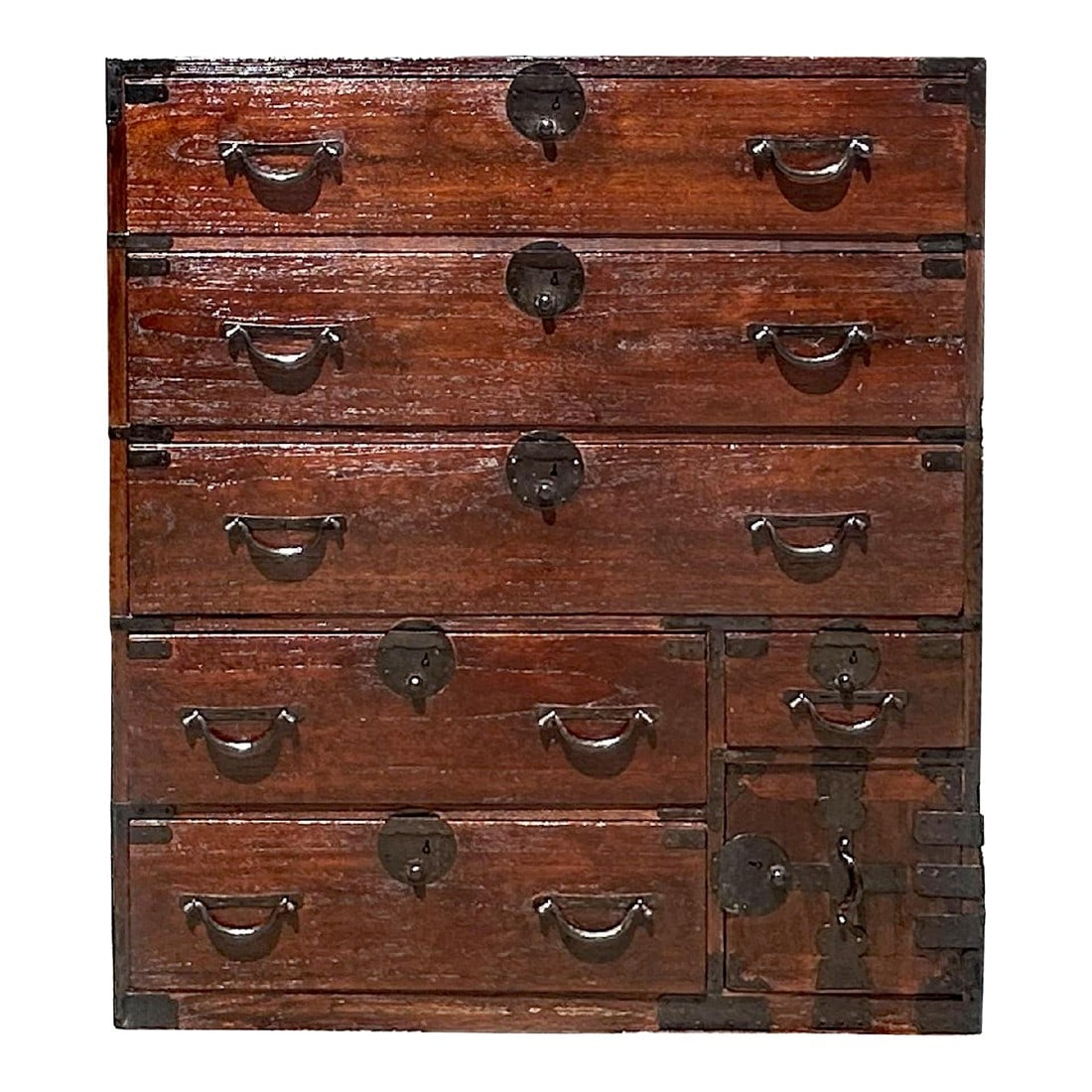 Vintage Japanese Style Yonezawa IshÃ´'dansu Black Hardware 6 Drawers Cabinet (1 of 8)