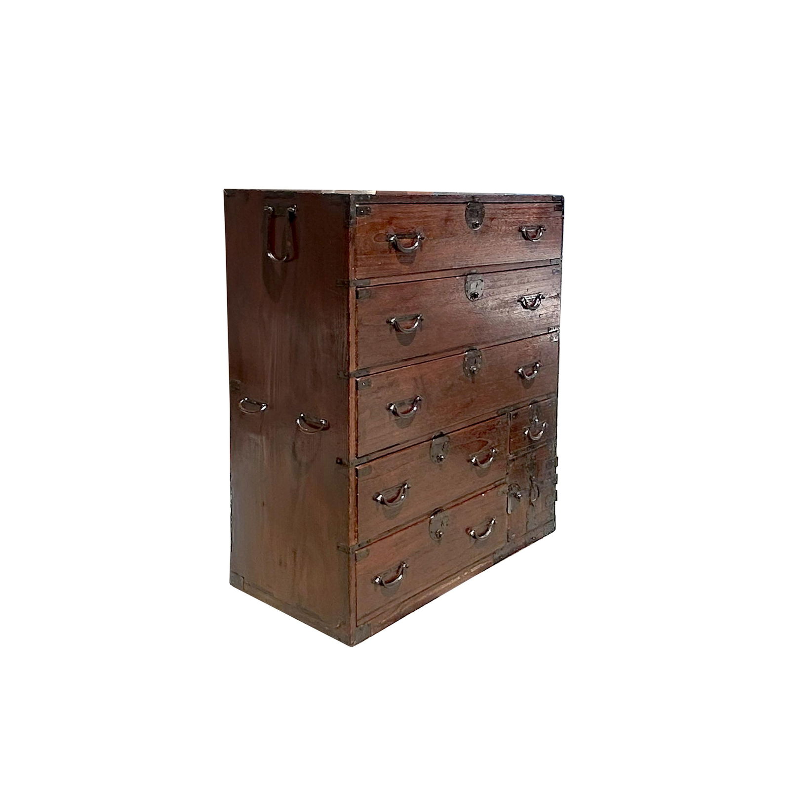 Vintage Japanese Style Yonezawa IshÃ´'dansu Black Hardware 6 Drawers Cabinet - 2