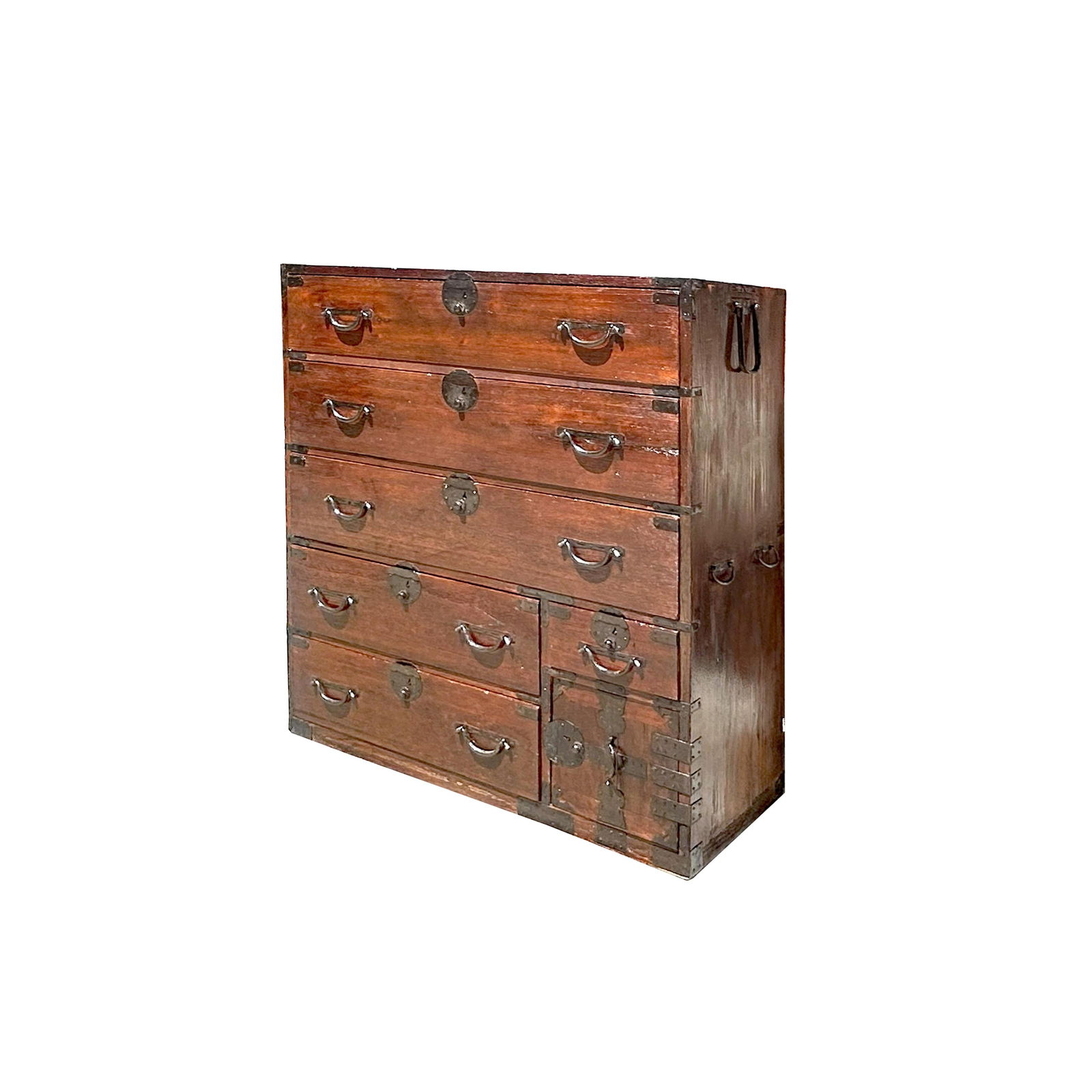 Vintage Japanese Style Yonezawa IshÃ´'dansu Black Hardware 6 Drawers Cabinet - 3