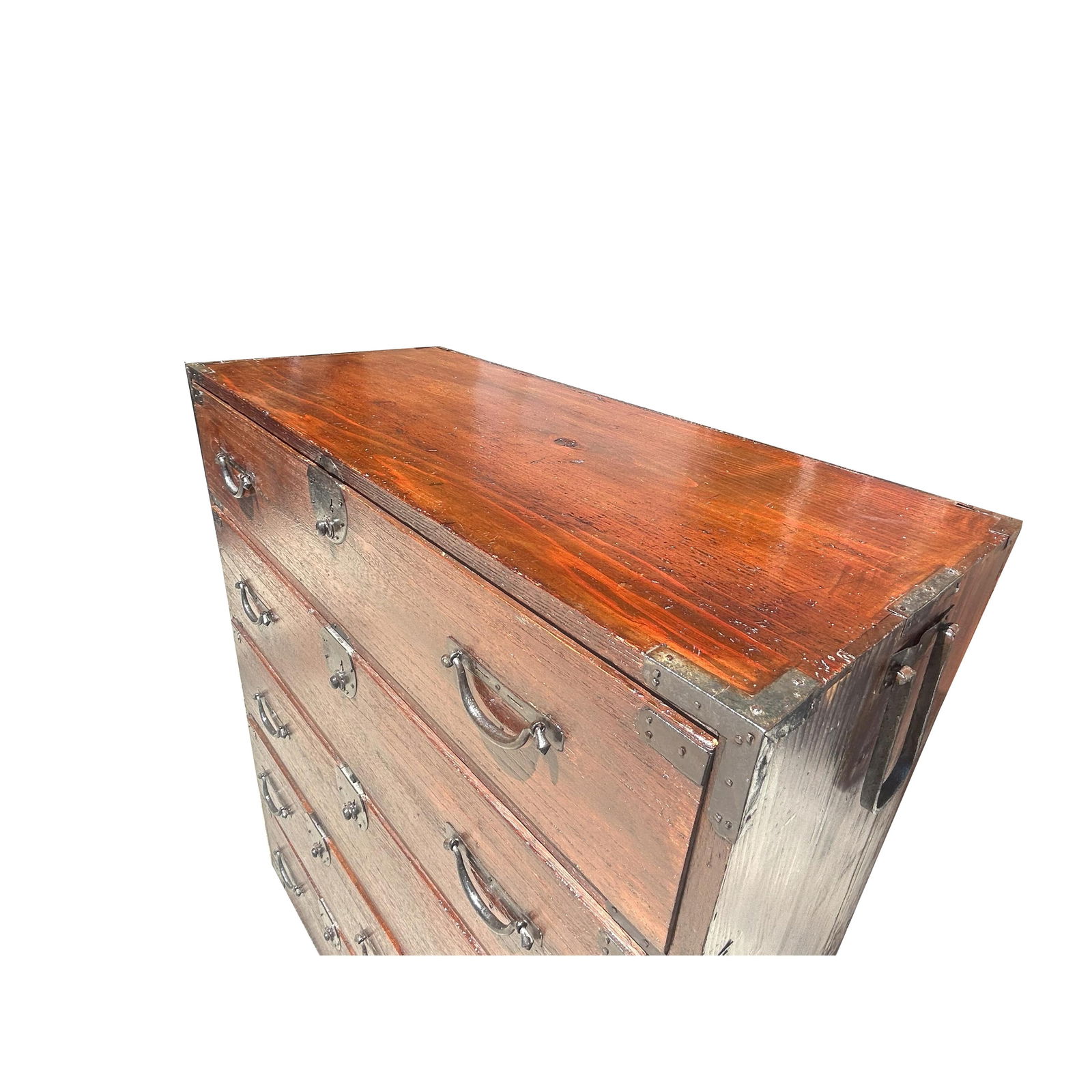 Vintage Japanese Style Yonezawa IshÃ´'dansu Black Hardware 6 Drawers Cabinet - 5