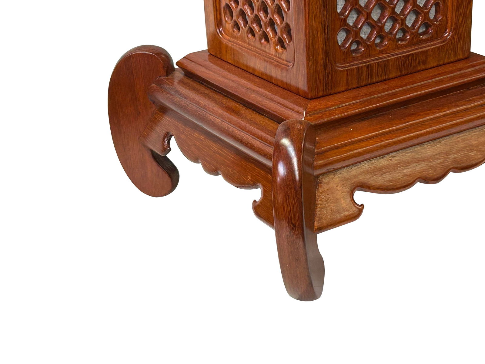 Oriental Medium Brown Wood Square Tower Pagoda Shape Table Lamp - 4