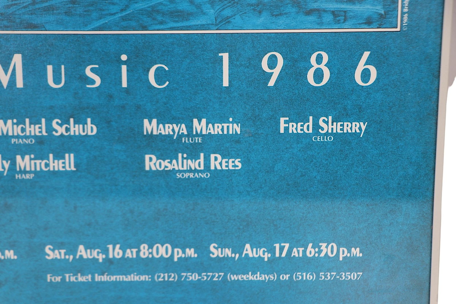 Vintage Bridgehampton Chamber Music Poster C 1986 - 6