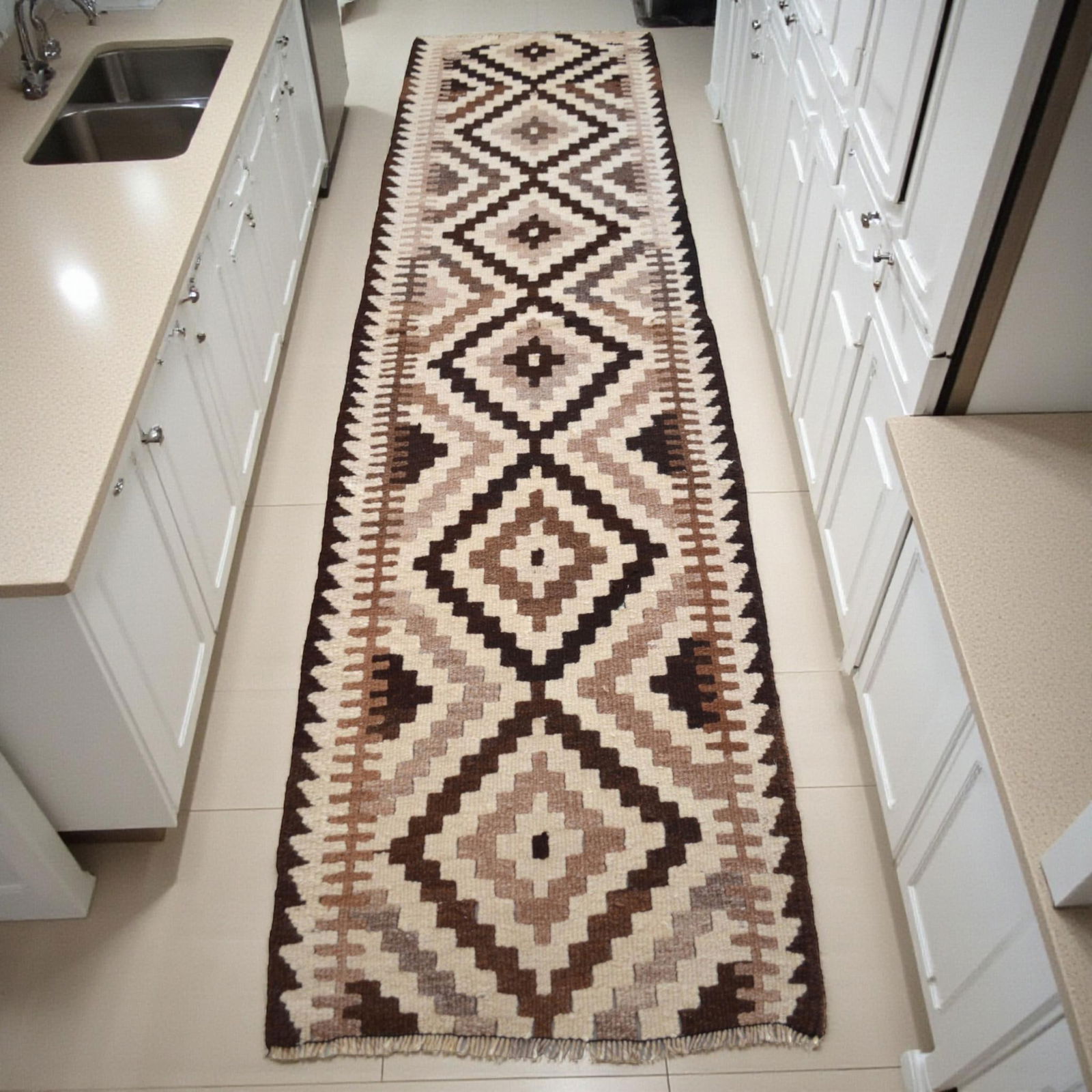 1960s Vintage Handmade Turkish Runner Rug Undyed Wool Hallway Rug - 2"²10"³ × - 2