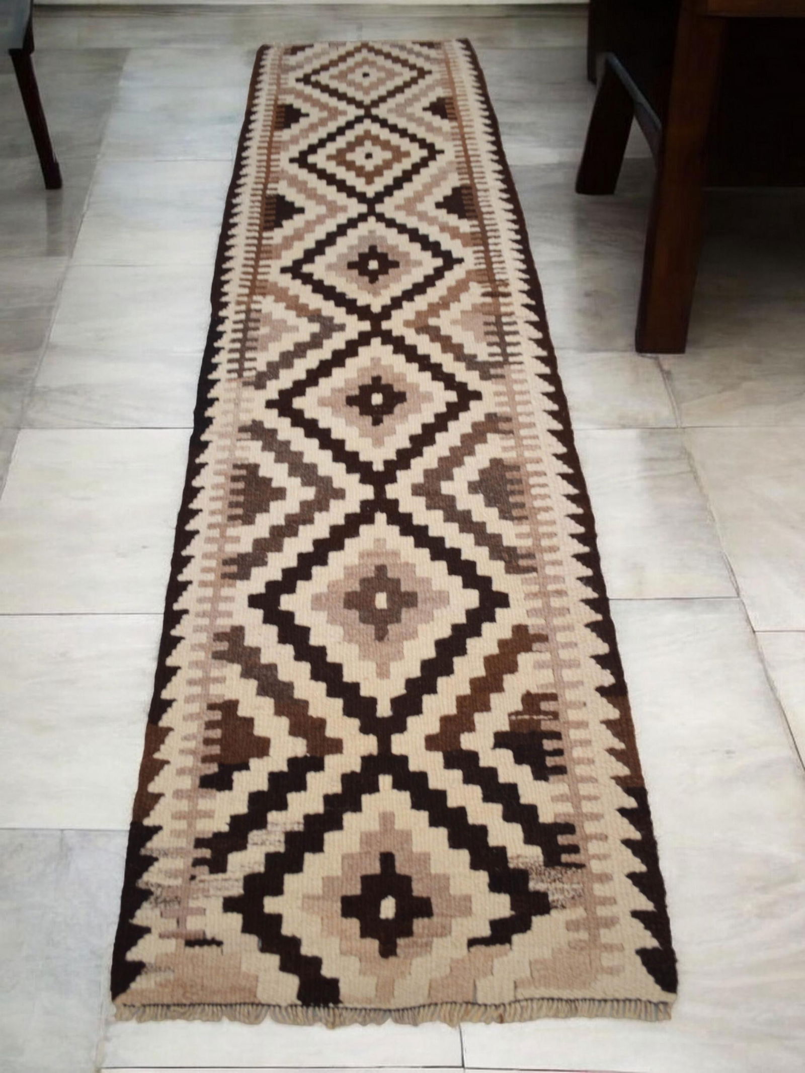 1960s Vintage Handmade Turkish Runner Rug Undyed Wool Hallway Rug - 2"²10"³ × - 4