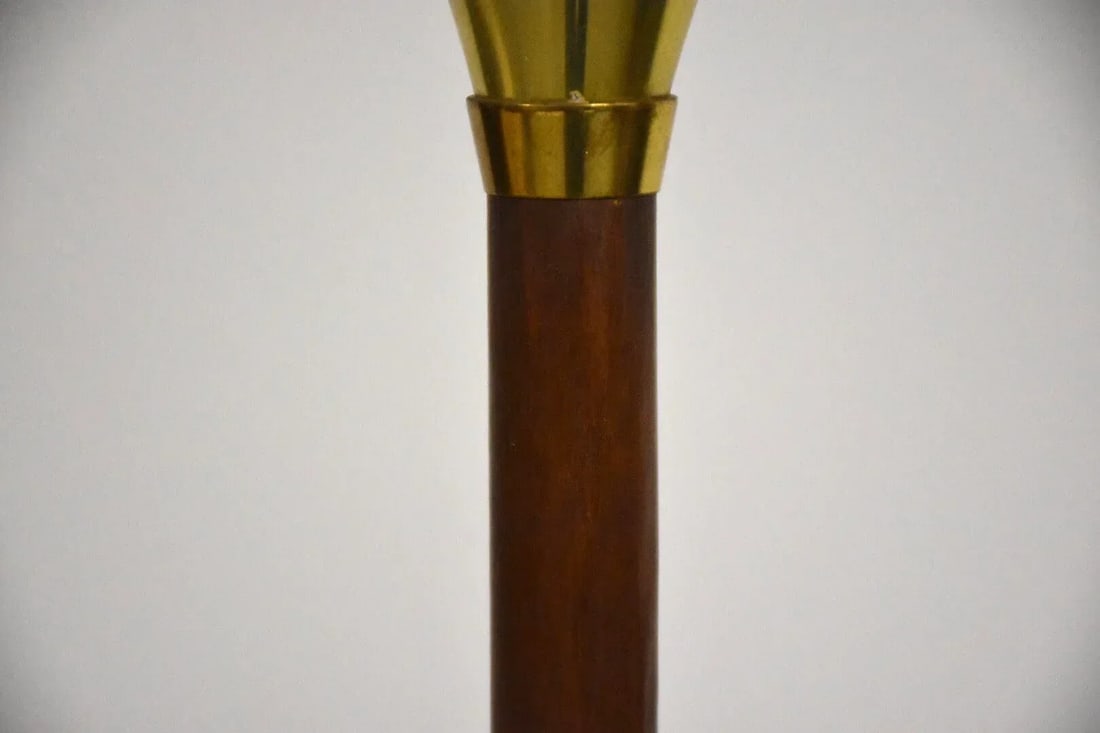 1960s Walnut and Brass Floor Lamp by Laurel - 6