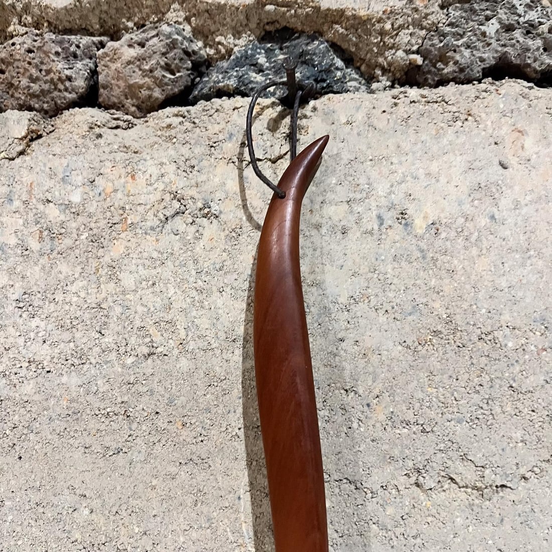 1970s Modern Art Teak Wood Spoon Sculpture - 5