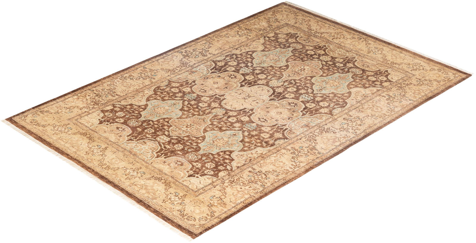 Mogul, One-of-a-Kind Hand-Knotted Area Rug - Brown, 4' 1" x 6' 1" - 8