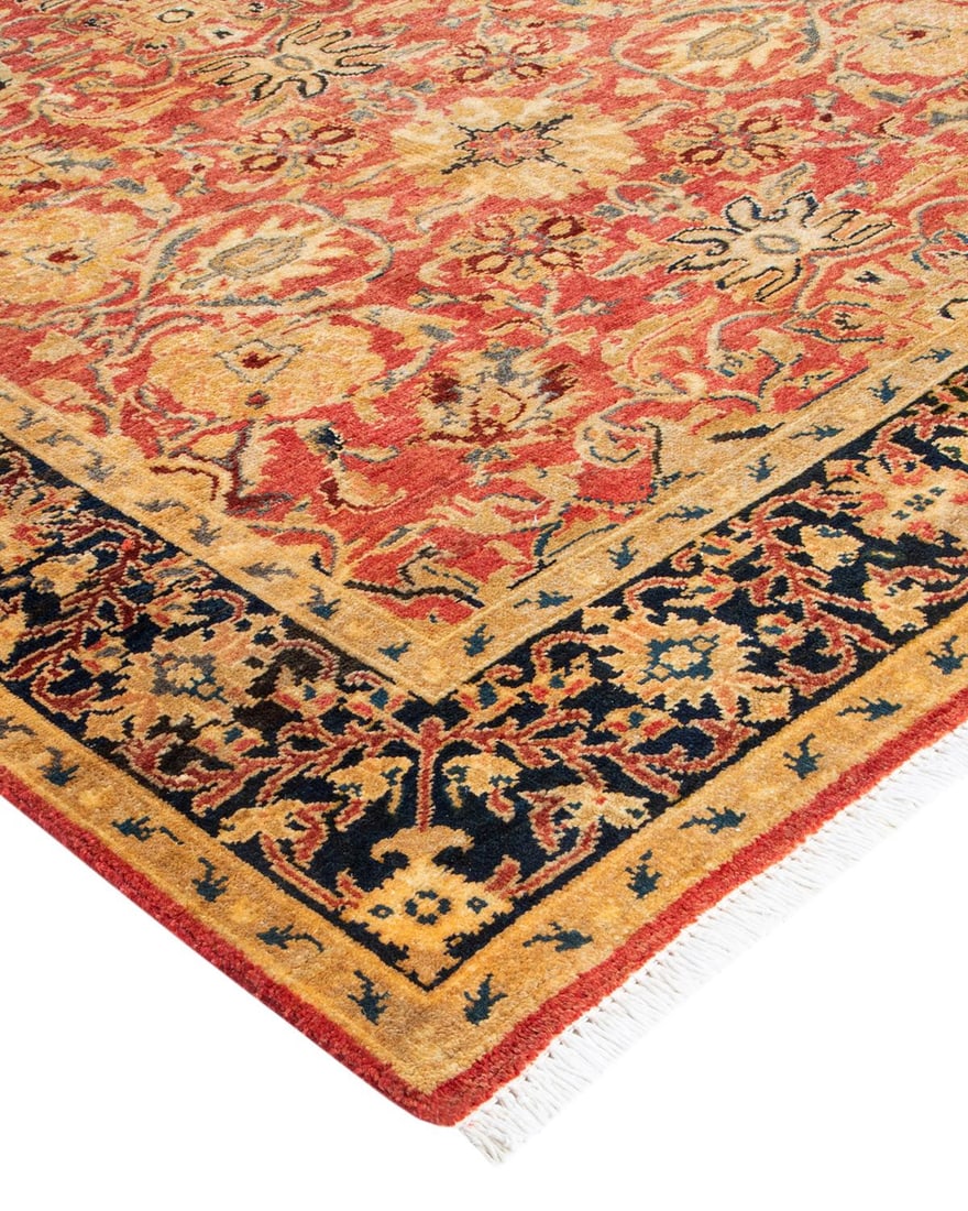 Eclectic, One-of-a-Kind Hand-Knotted Area Rug - Orange, 4' 1" x 6' 4" - 2