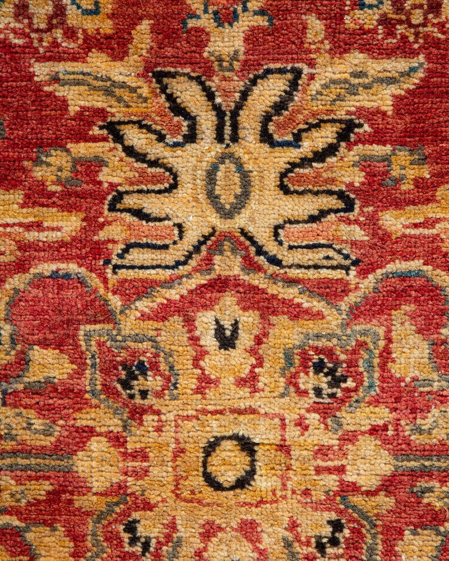 Eclectic, One-of-a-Kind Hand-Knotted Area Rug - Orange, 4' 1" x 6' 4" - 3