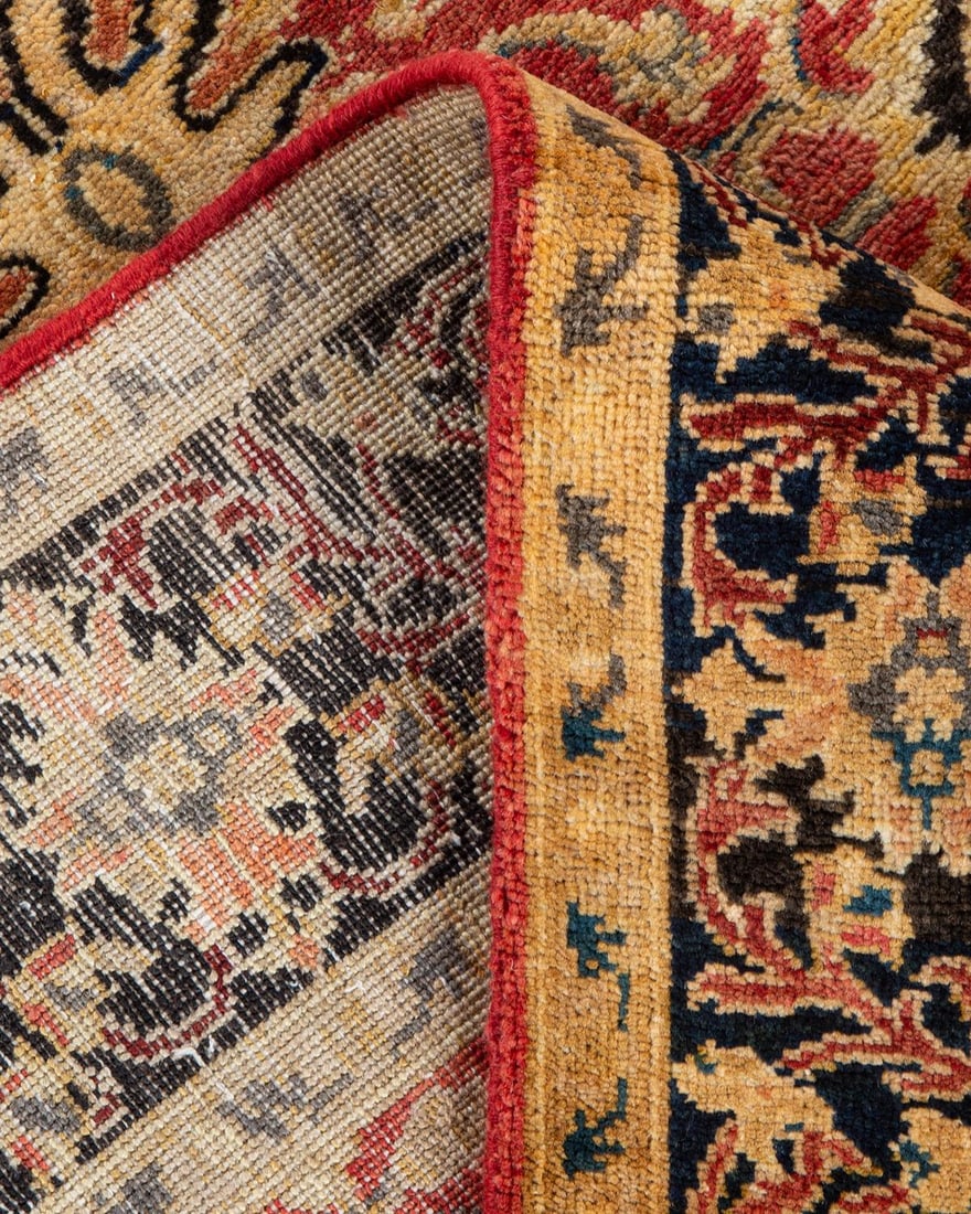 Eclectic, One-of-a-Kind Hand-Knotted Area Rug - Orange, 4' 1" x 6' 4" - 6