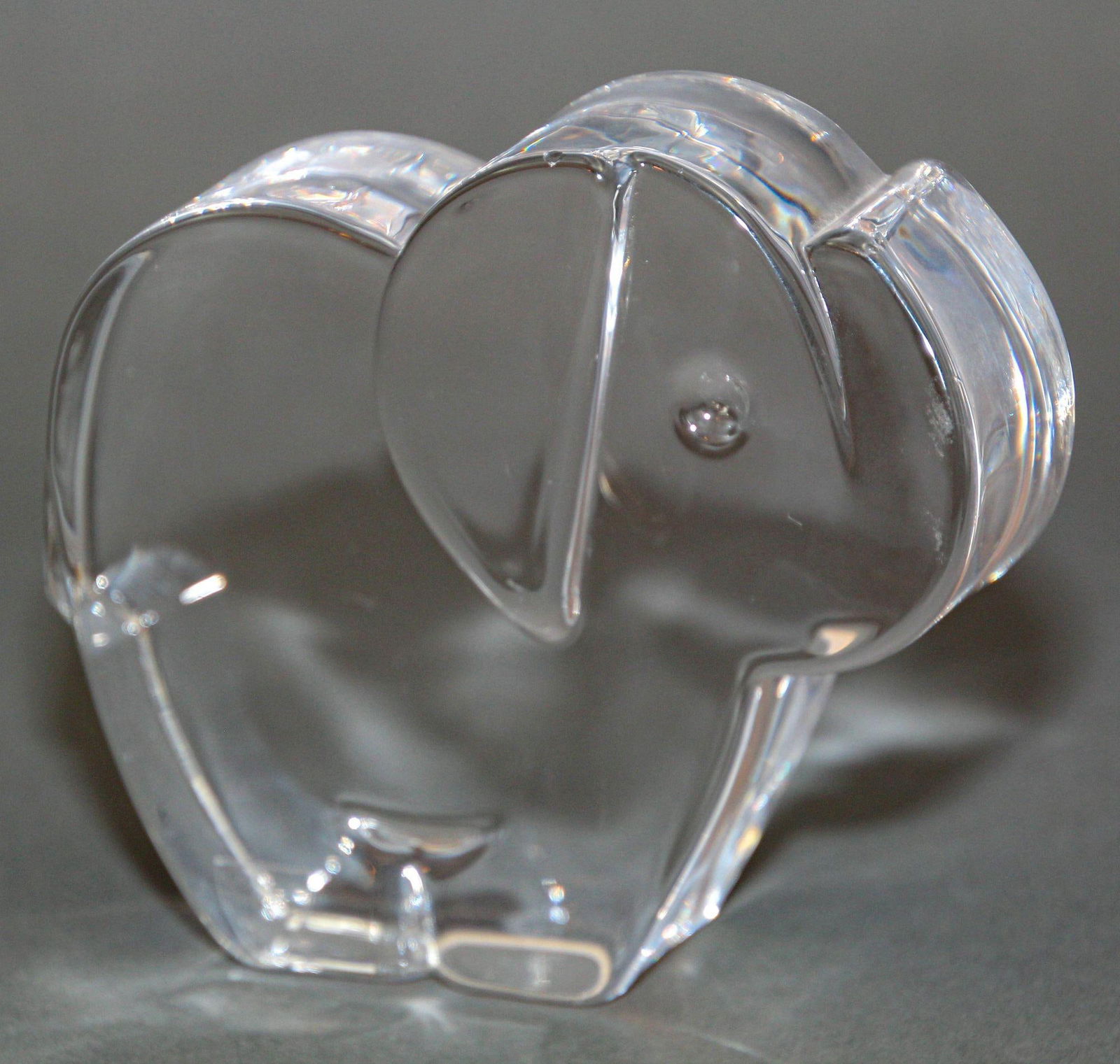 Orrefors Sweden Martti Rytkönen Crystal Elephant Orrefors Glass Paperweight - 3