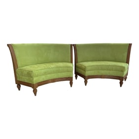 1990s Pair of Modern Style Curved Settees