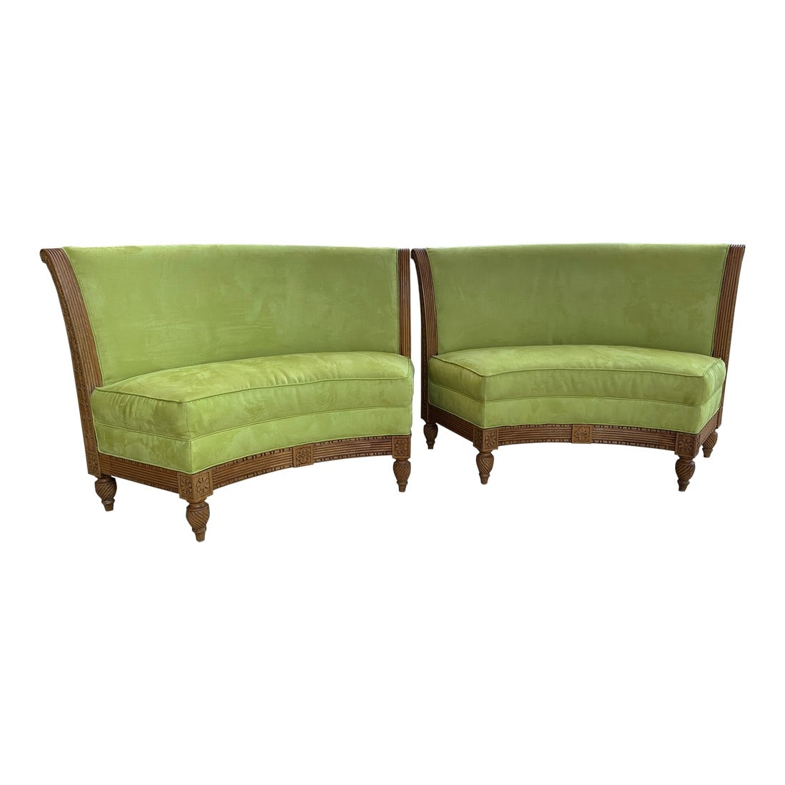 1990s Pair of Modern Style Curved Settees (1 of 11)