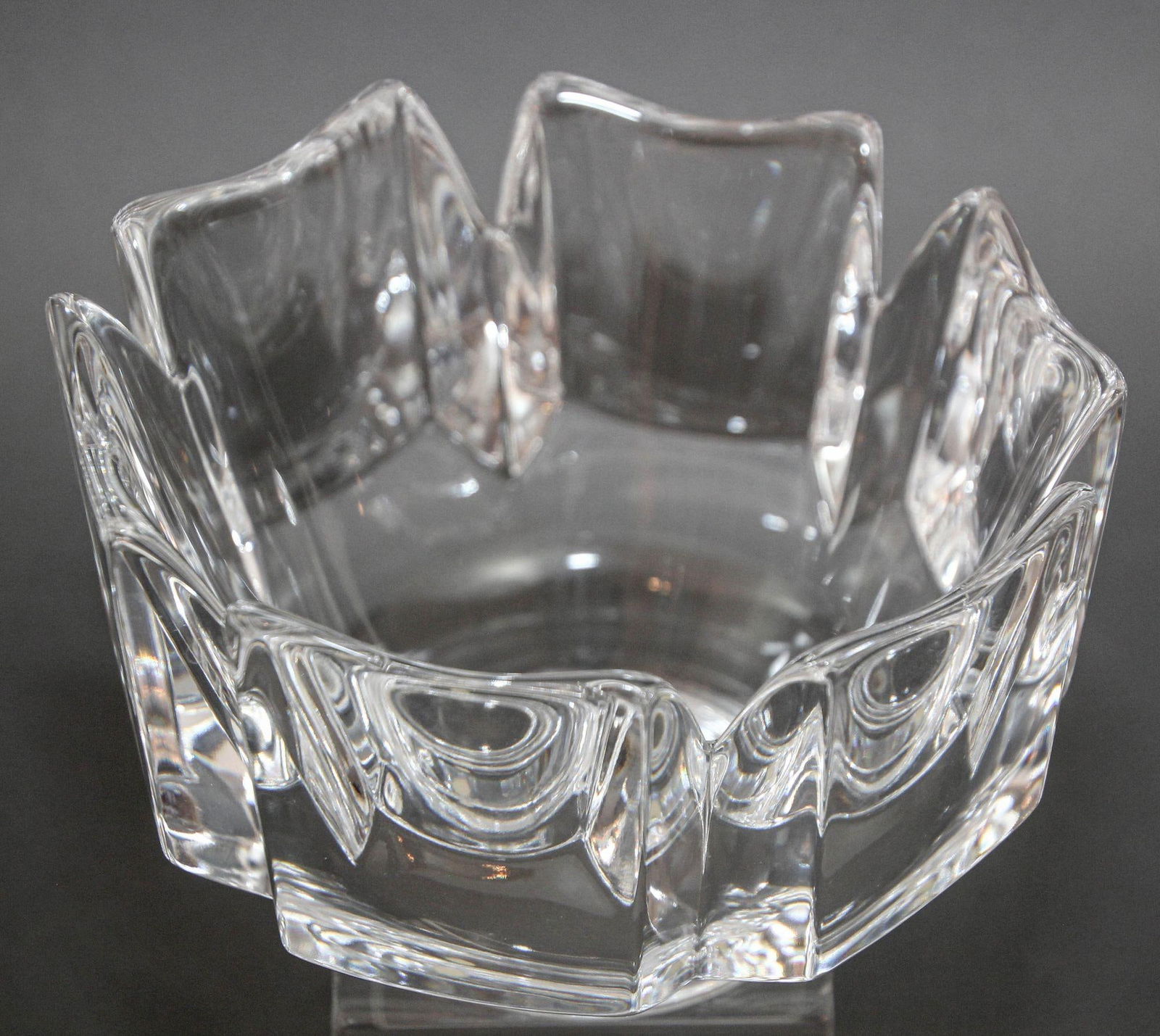 Lars Hellsten Orrefors Crystal Corona Bowl 1960s - 2