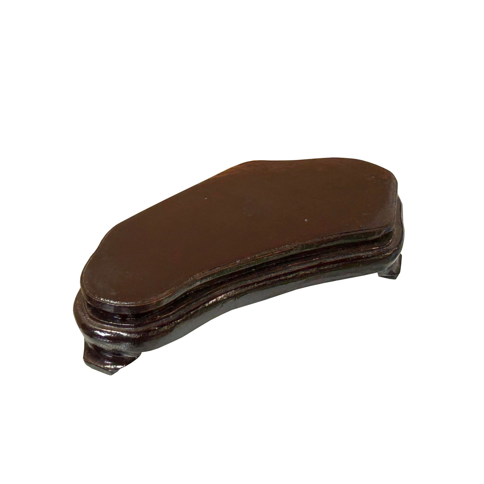 8" Dark Brown Wood Irregular Shape Display Stand Riser Easel - 2