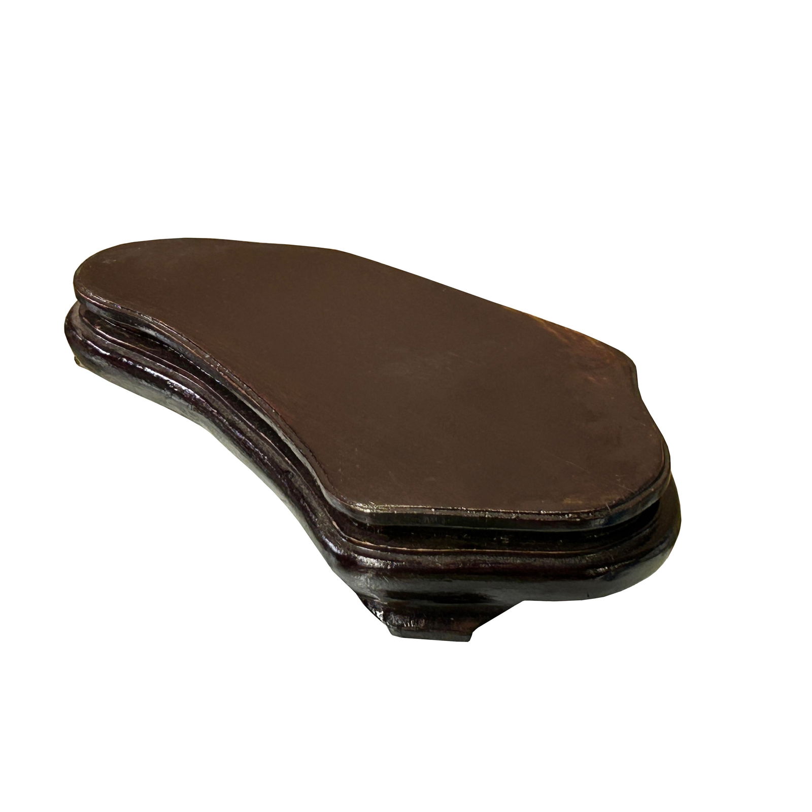 8" Dark Brown Wood Irregular Shape Display Stand Riser Easel - 3