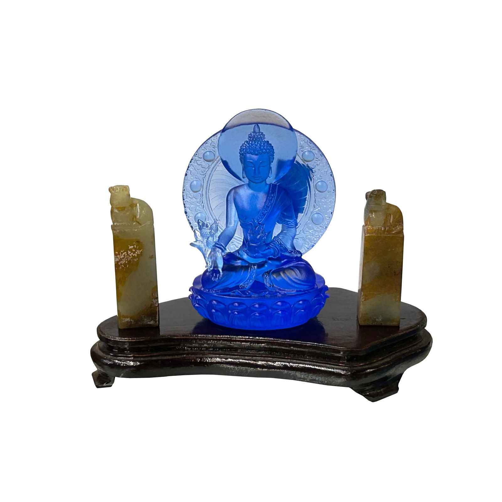 8" Dark Brown Wood Irregular Shape Display Stand Riser Easel - 5