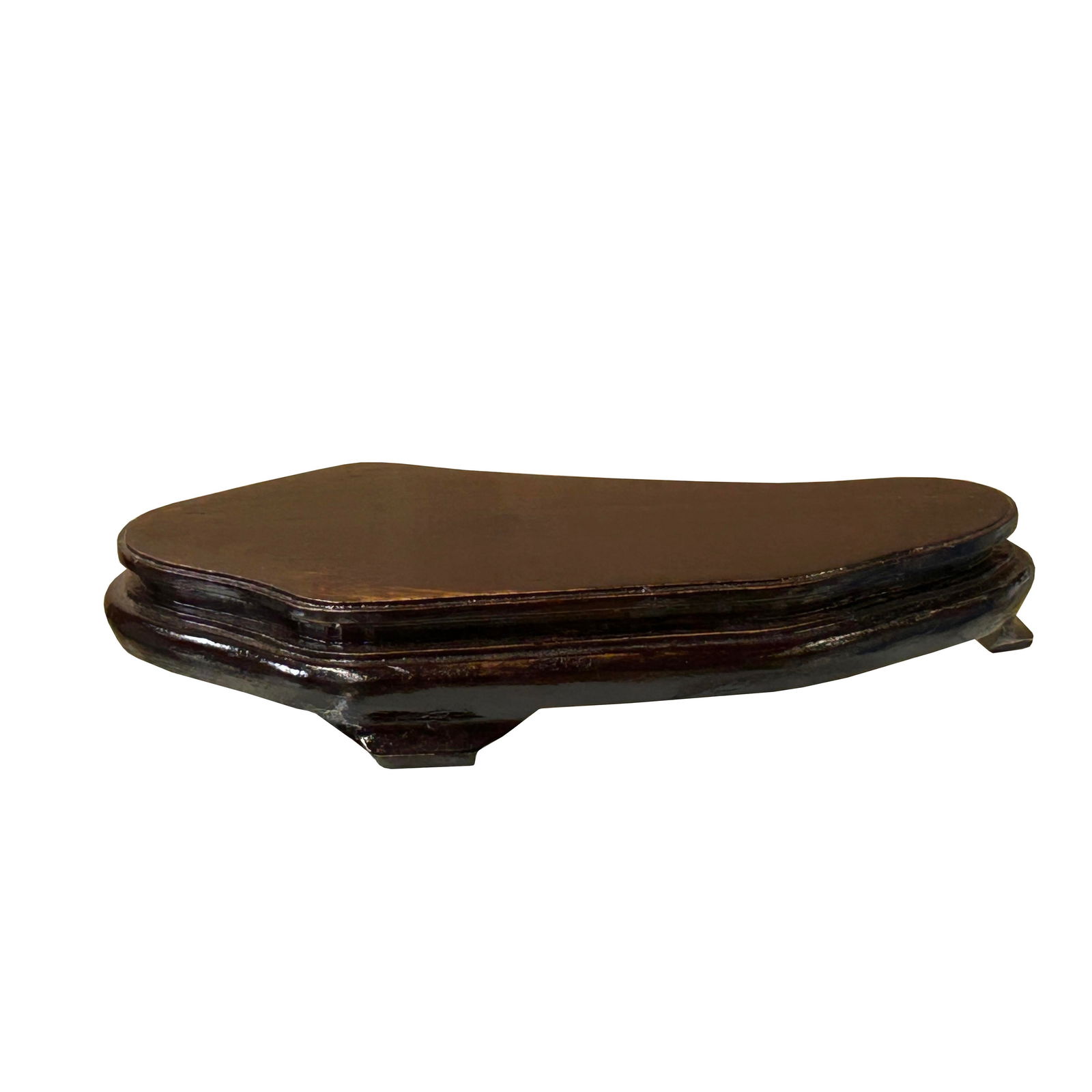 8" Dark Brown Wood Irregular Shape Display Stand Riser Easel - 7