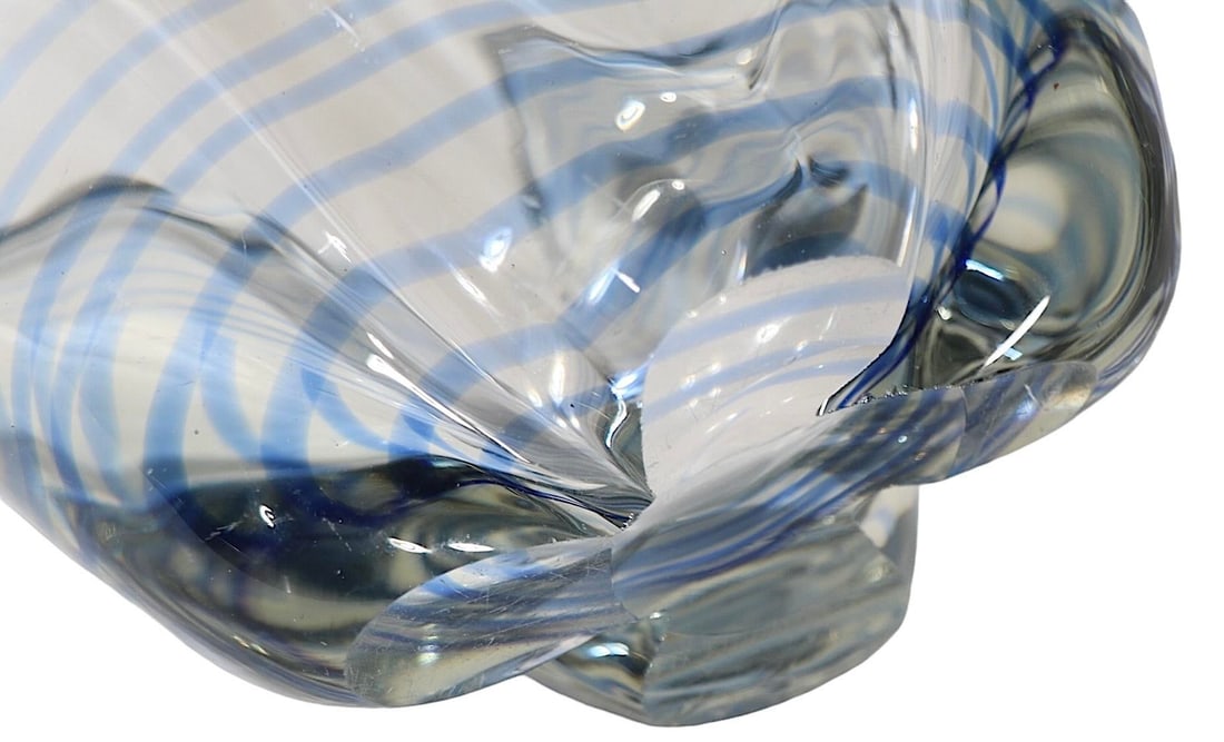 Scandinavian Mid Century Art Glass Bowl Poss. Orrefors - 7