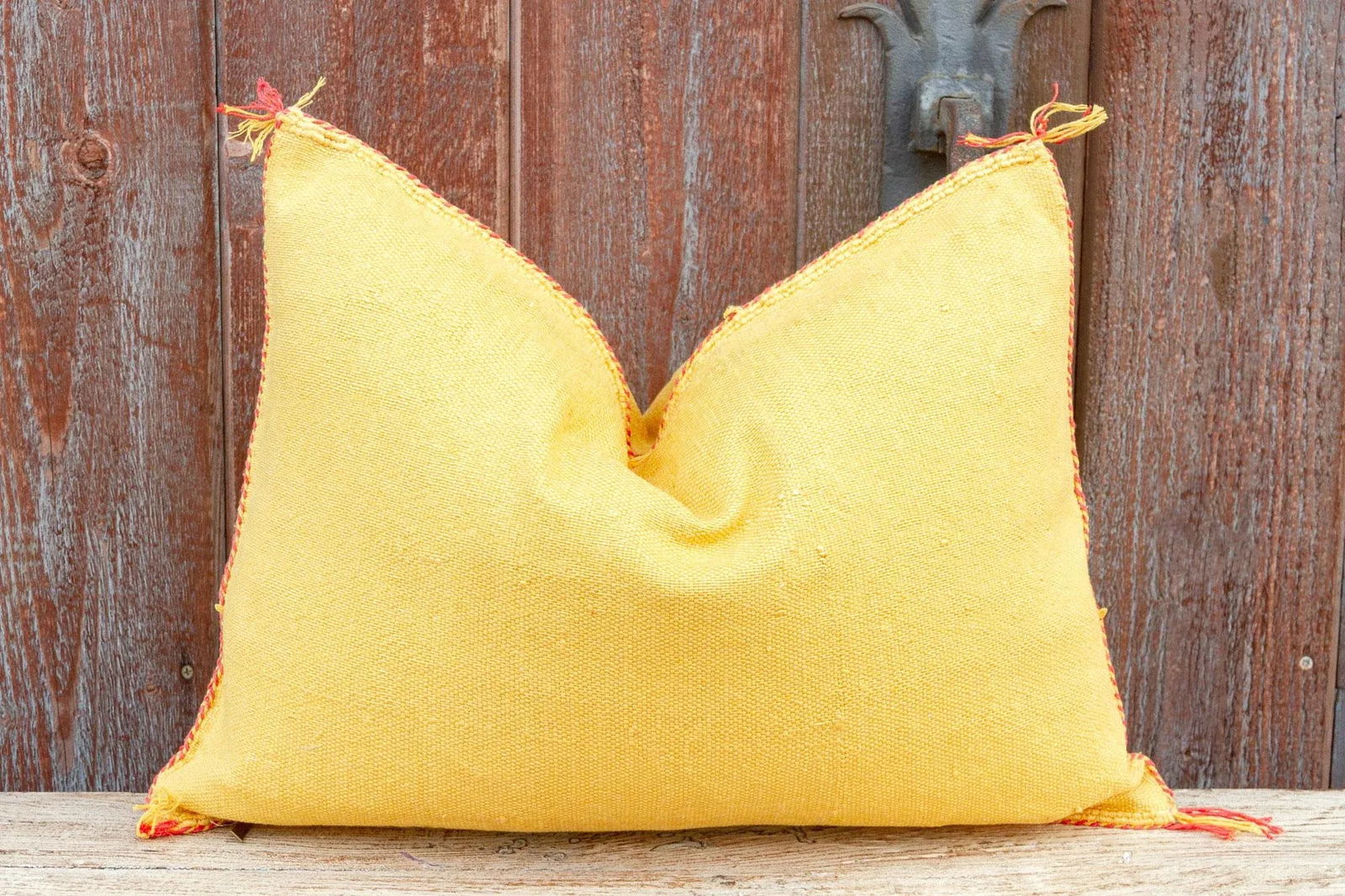 Butterscotch Lumbar Moroccan Silk Rug Pillow - 5