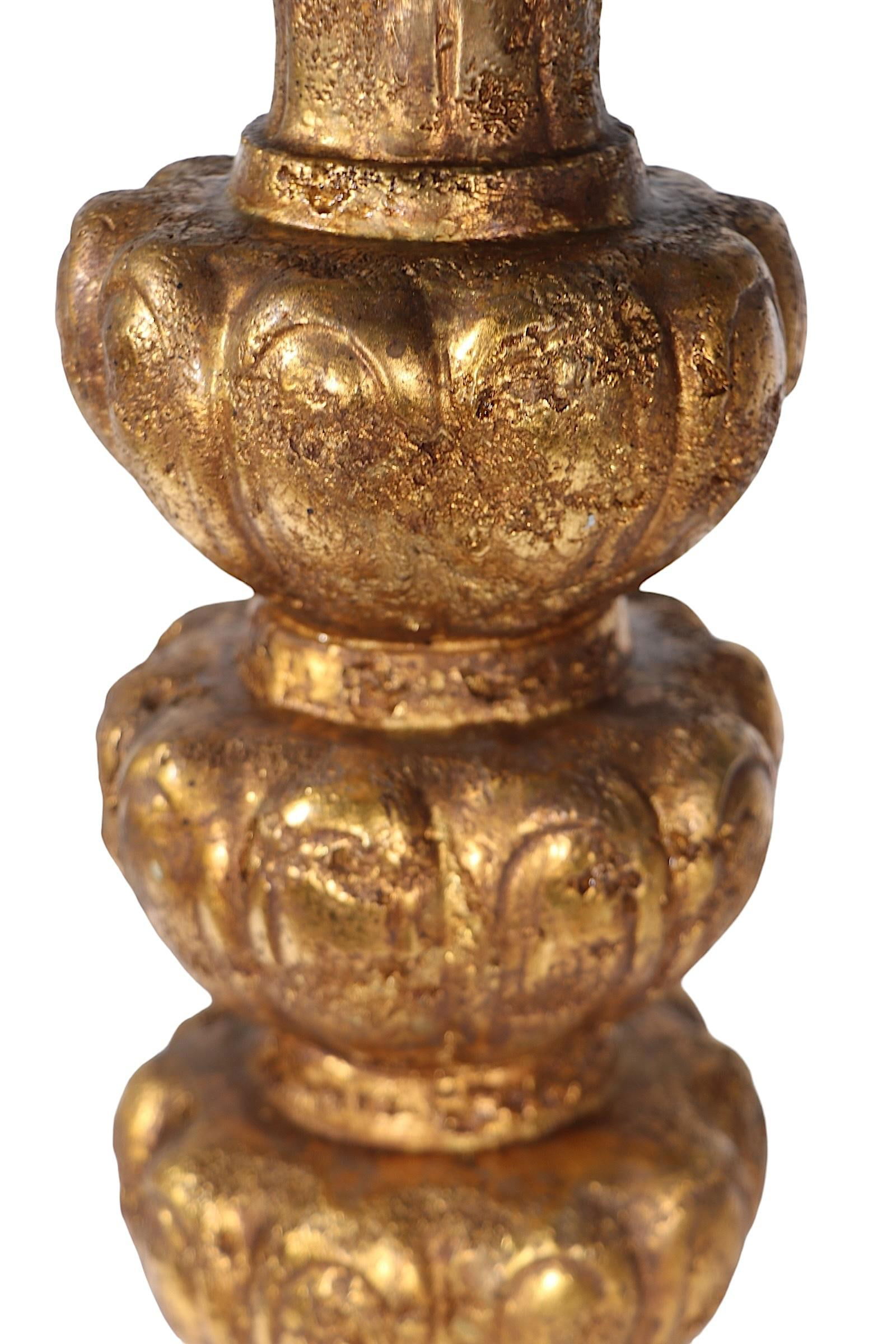 Mid Century Hollywood Regency Gilt Table Lamp C 1950/70's - 12