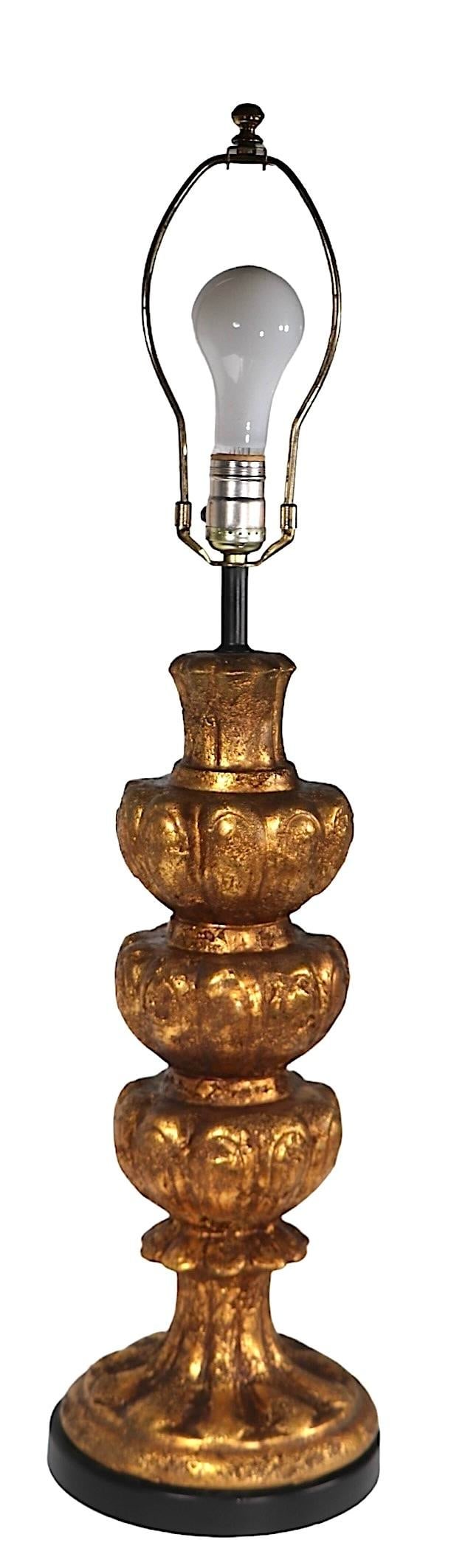 Mid Century Hollywood Regency Gilt Table Lamp C 1950/70's - 2