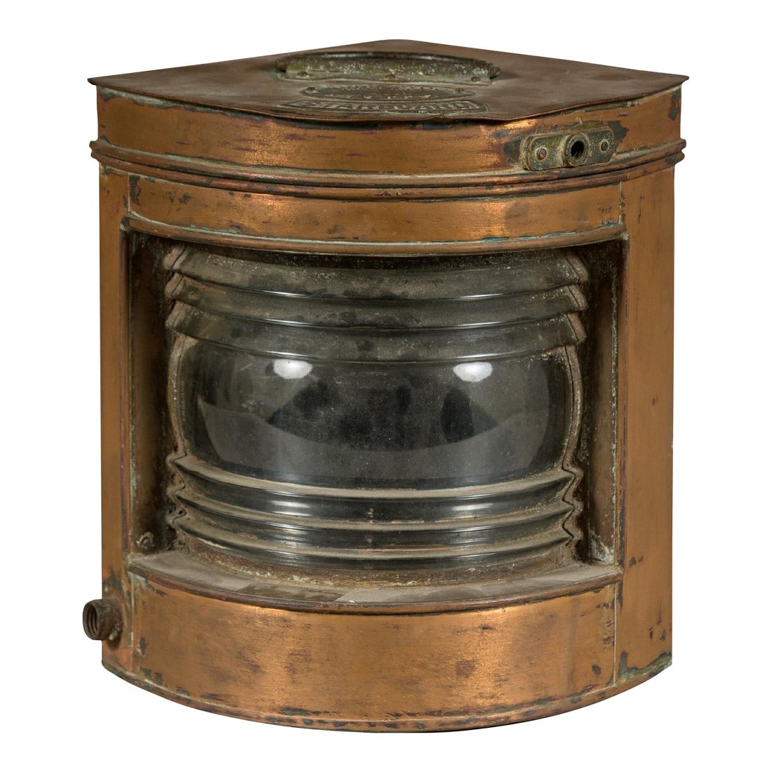 Nautical Tung Woo Starboard Ship Navigation Copper Lantern with Label (1 of 12)