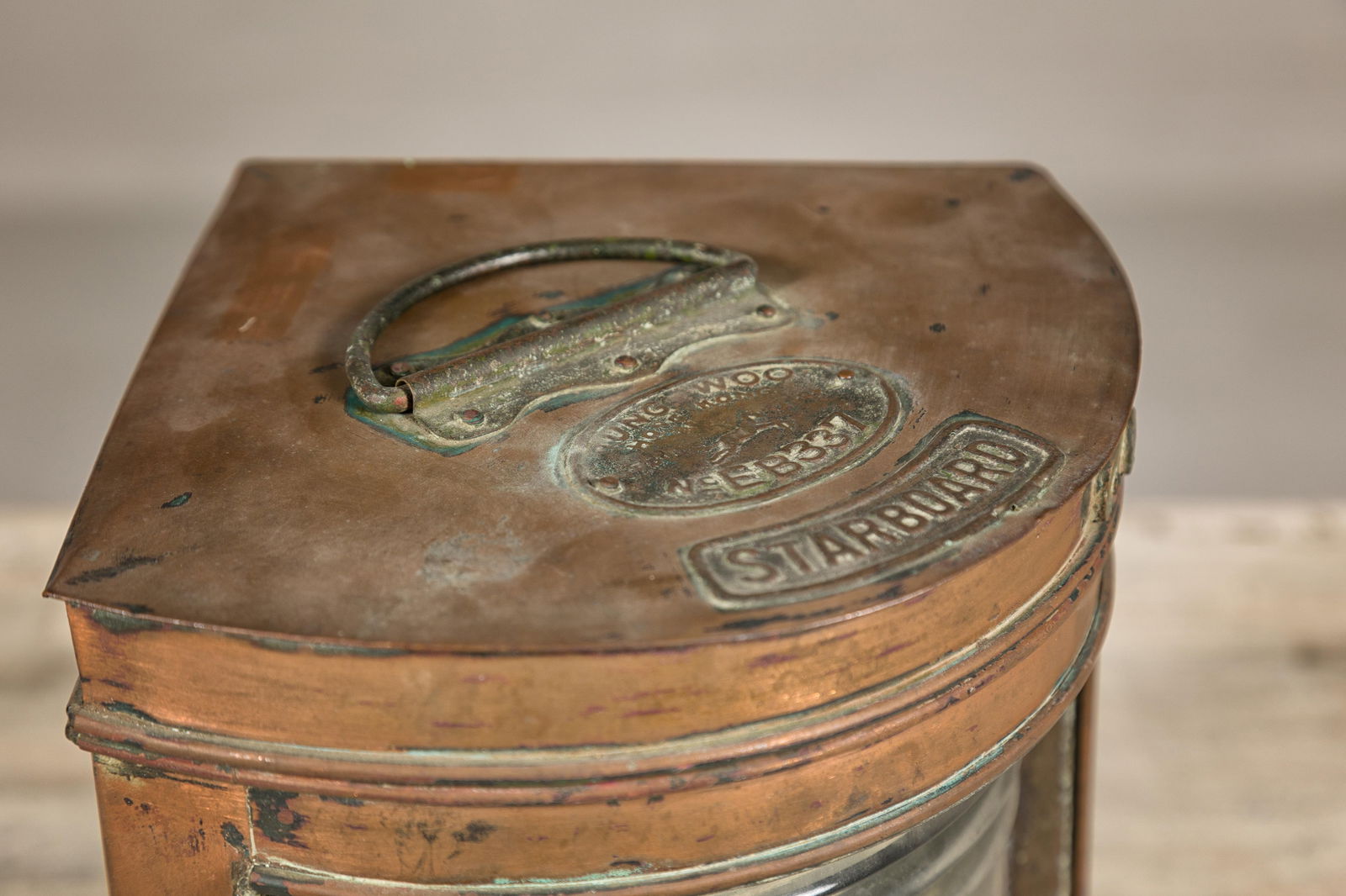 Nautical Tung Woo Starboard Ship Navigation Copper Lantern with Label - 2
