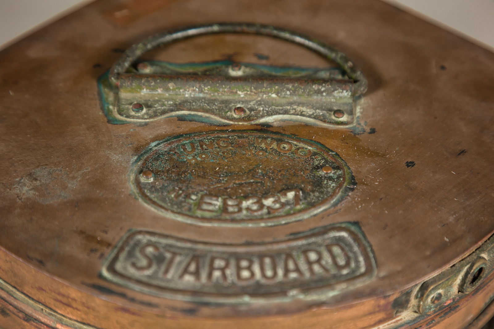 Nautical Tung Woo Starboard Ship Navigation Copper Lantern with Label - 3