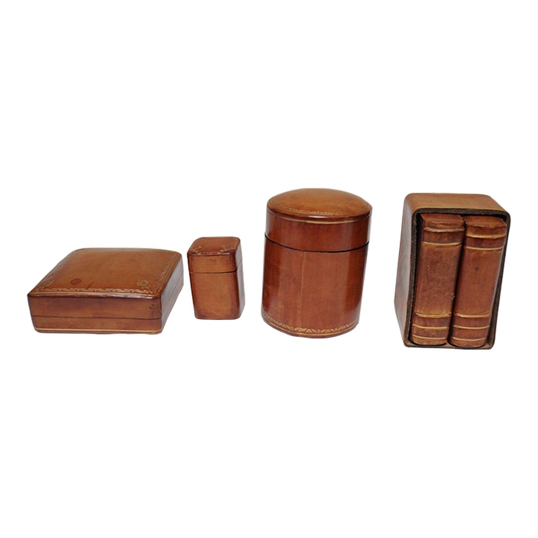 Collection of Four Vintage Florentine Scuola Del Cuoio Embossed Leather Boxes (1 of 12)