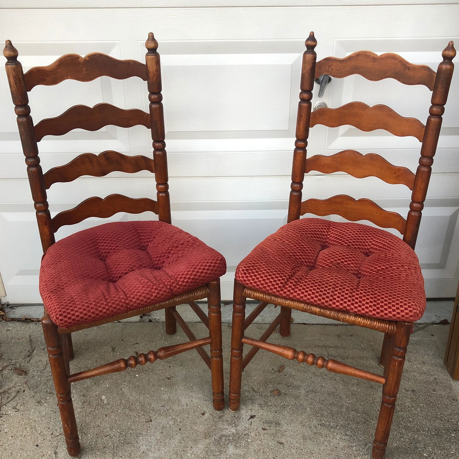 1970s Vintage Italian Rush Seating Caned Farm Chairs - 11