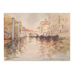 1912 Mortimer Menpes "Timber Boats From the Shores of the Adriatic", Original Print of Venice
