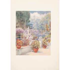 1912 Mortimer Menpes "Mrs Eden's Garden in Venice", Original Full-Color Print