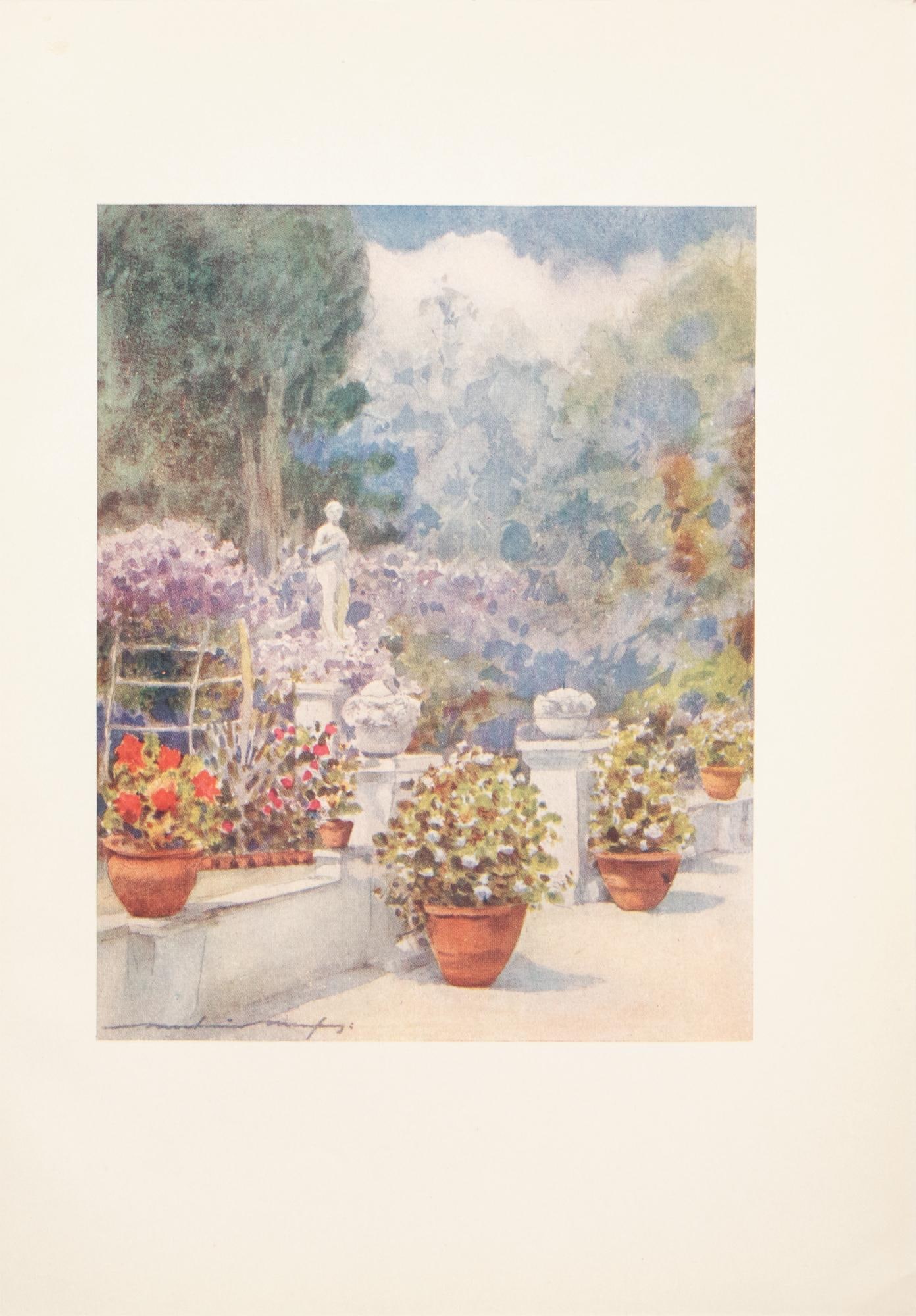 1912 Mortimer Menpes "Mrs Eden's Garden in Venice", Original Full-Color Print - 3