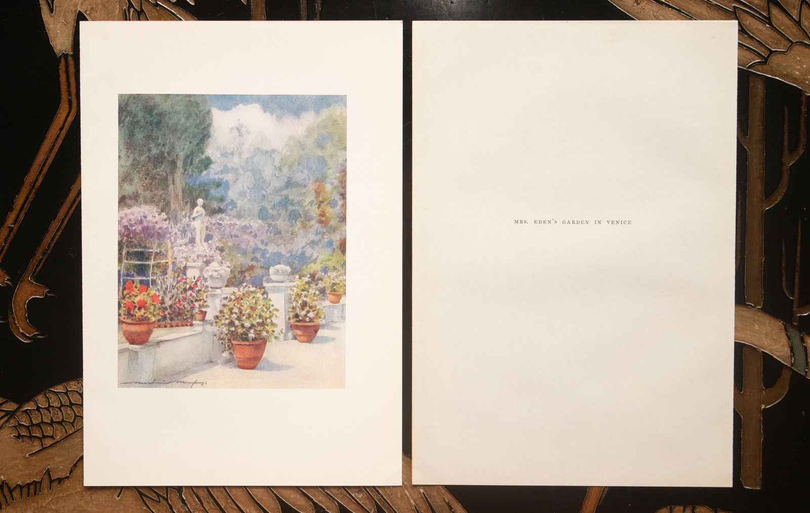 1912 Mortimer Menpes "Mrs Eden's Garden in Venice", Original Full-Color Print - 5