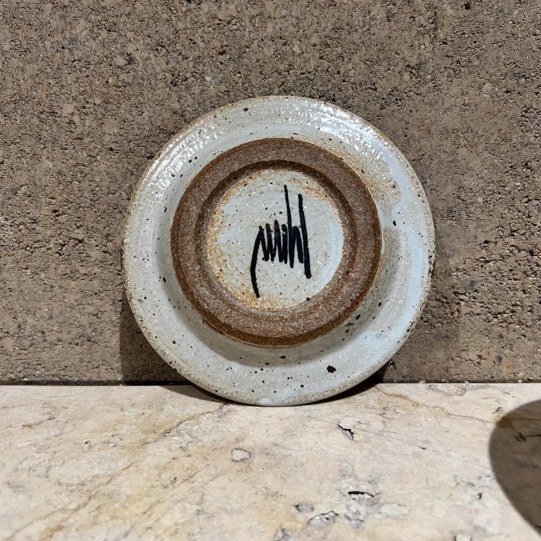 1970s Studio Art Pottery Coffee Cup and Saucer Stoneware - 5