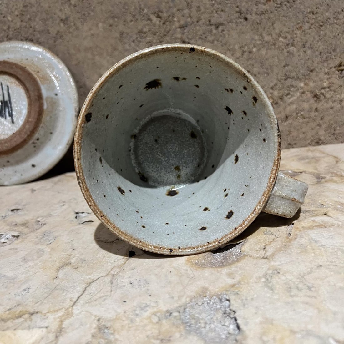 1970s Studio Art Pottery Coffee Cup and Saucer Stoneware - 7