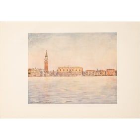 1912 Mortimer Menpes "Panorama Seen From At. Mark's Basin", Original Full-Color Print of Venice