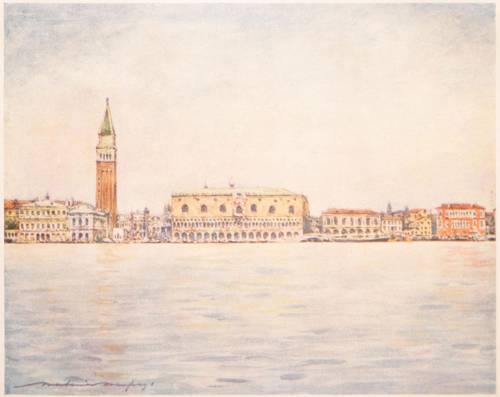 1912 Mortimer Menpes "Panorama Seen From At. Mark's Basin", Original Full-Color Print of Venice - 2