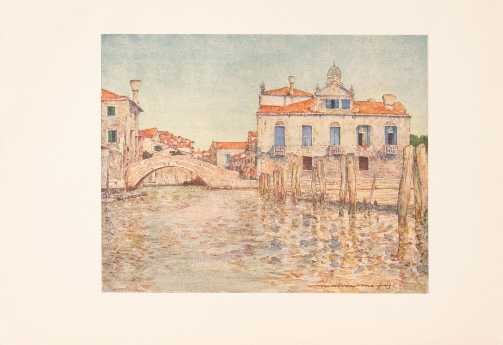 1912 Mortimer Menpes "By a Squero or Boat-Building Yard", Original Full-Color Print of Venice - 3