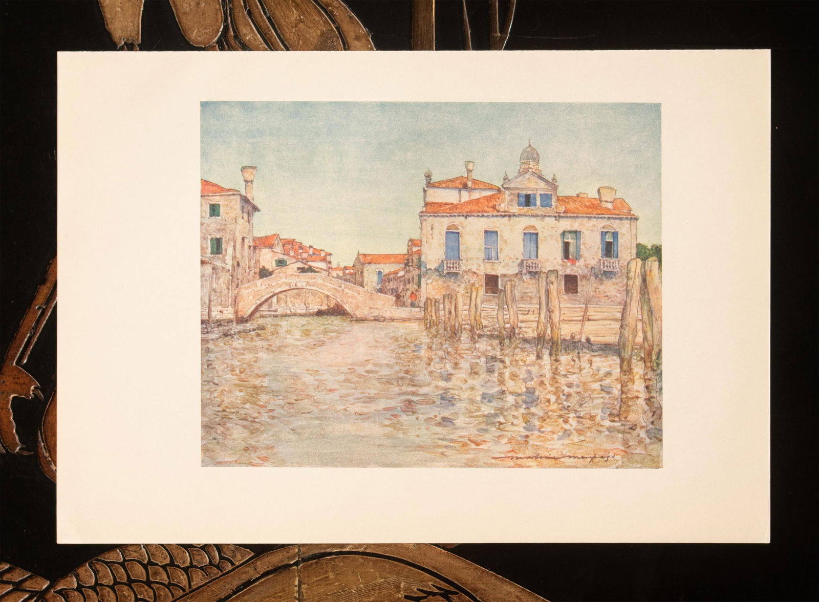 1912 Mortimer Menpes "By a Squero or Boat-Building Yard", Original Full-Color Print of Venice - 4