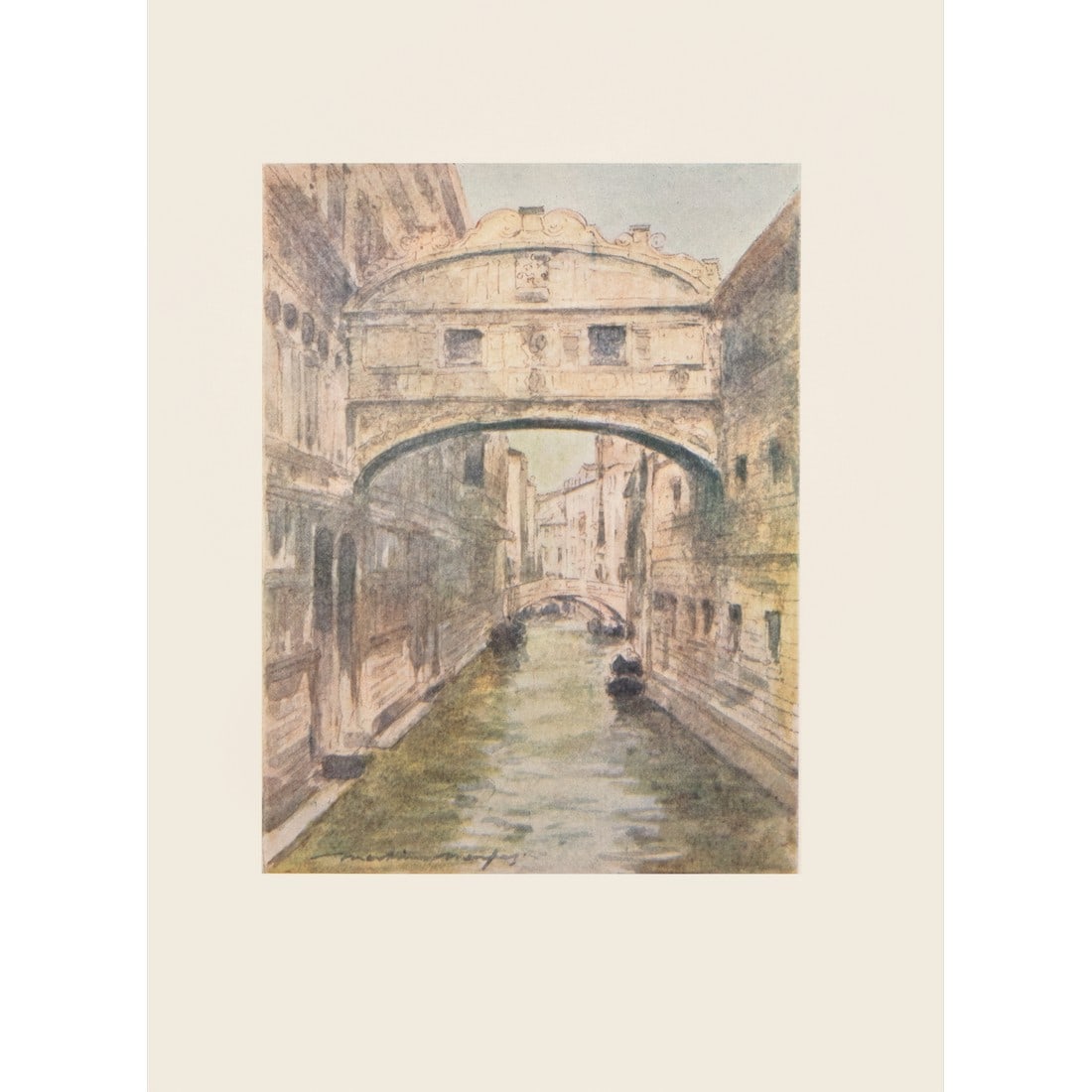 1912 Mortimer Menpes "The Bridge of Sighs", Original Full-Color Print of Venice (1 of 6)