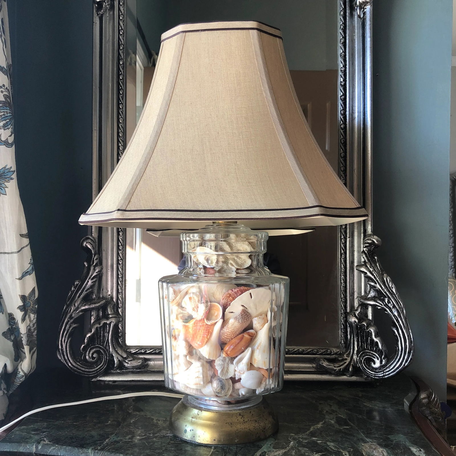 1970s Collected Seashells Nautical Table Lamp - 9