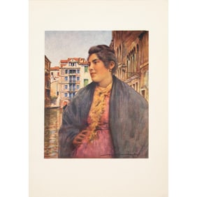 1912 Mortimer Menpes "A Woman of the People", Original Full-Color Print of Venice