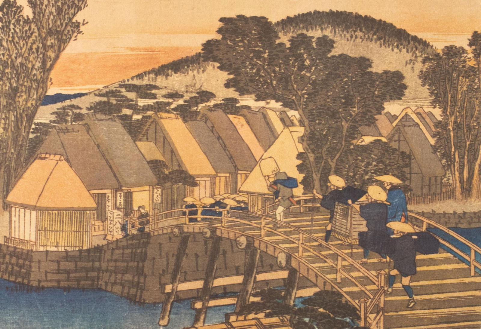 1960 After Hiroshige "The 53 Stations of Tokaido Road. 4th Station", Ukiyo-E Print From France - 7