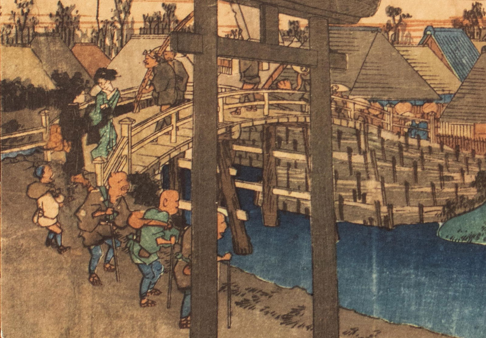 1960 After Hiroshige "The 53 Stations of Tokaido Road: 6th Station", Ukiyo-E Print From France - 10