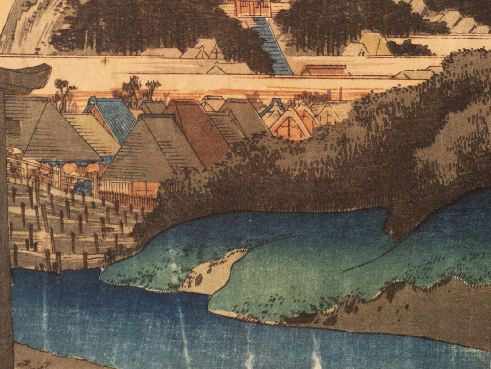 1960 After Hiroshige "The 53 Stations of Tokaido Road: 6th Station", Ukiyo-E Print From France - 7
